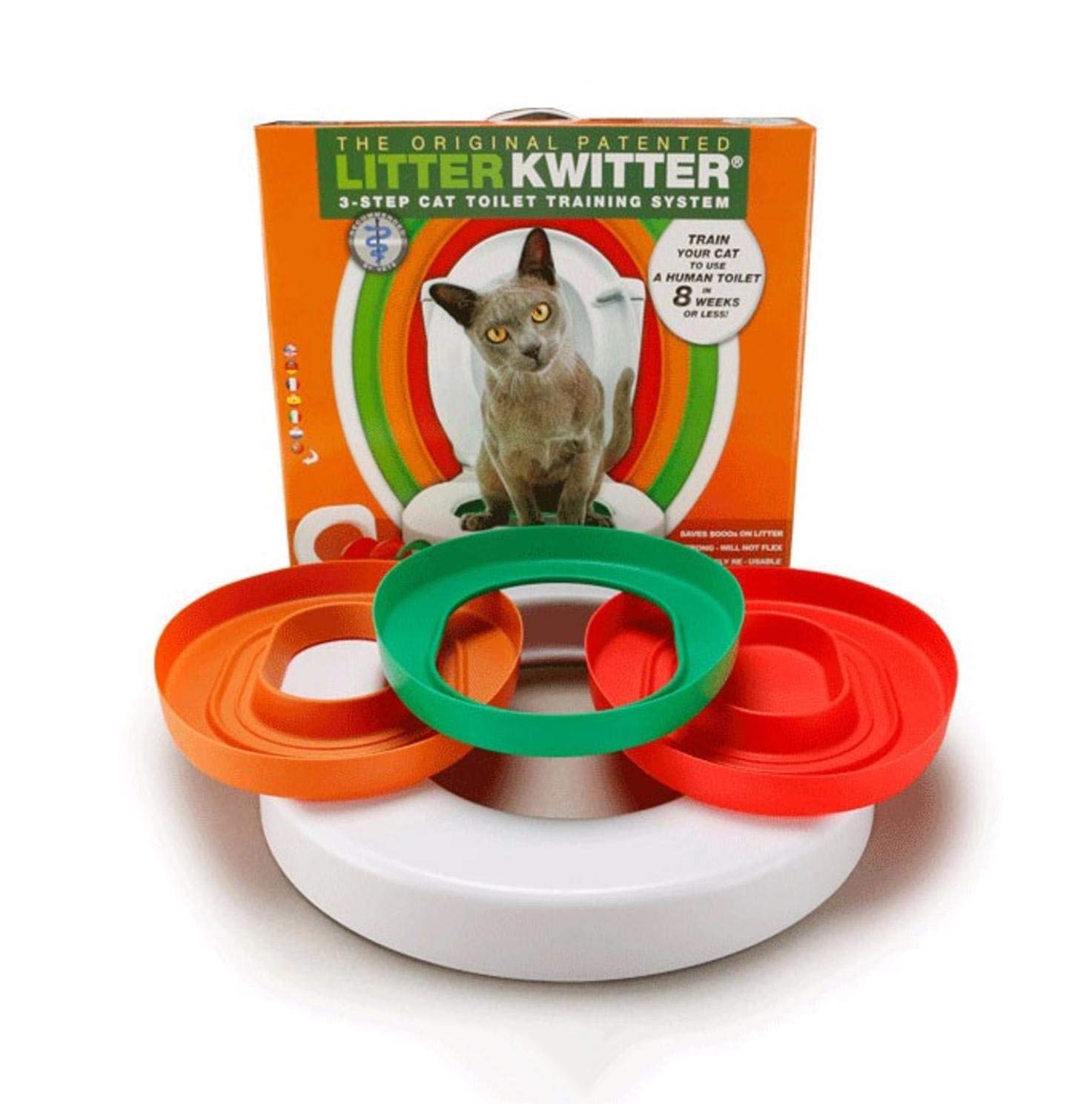Cat Toilet Training System By Litter Kwitter - Teach Your Cat to Use the Toilet - With Instructional DVD
