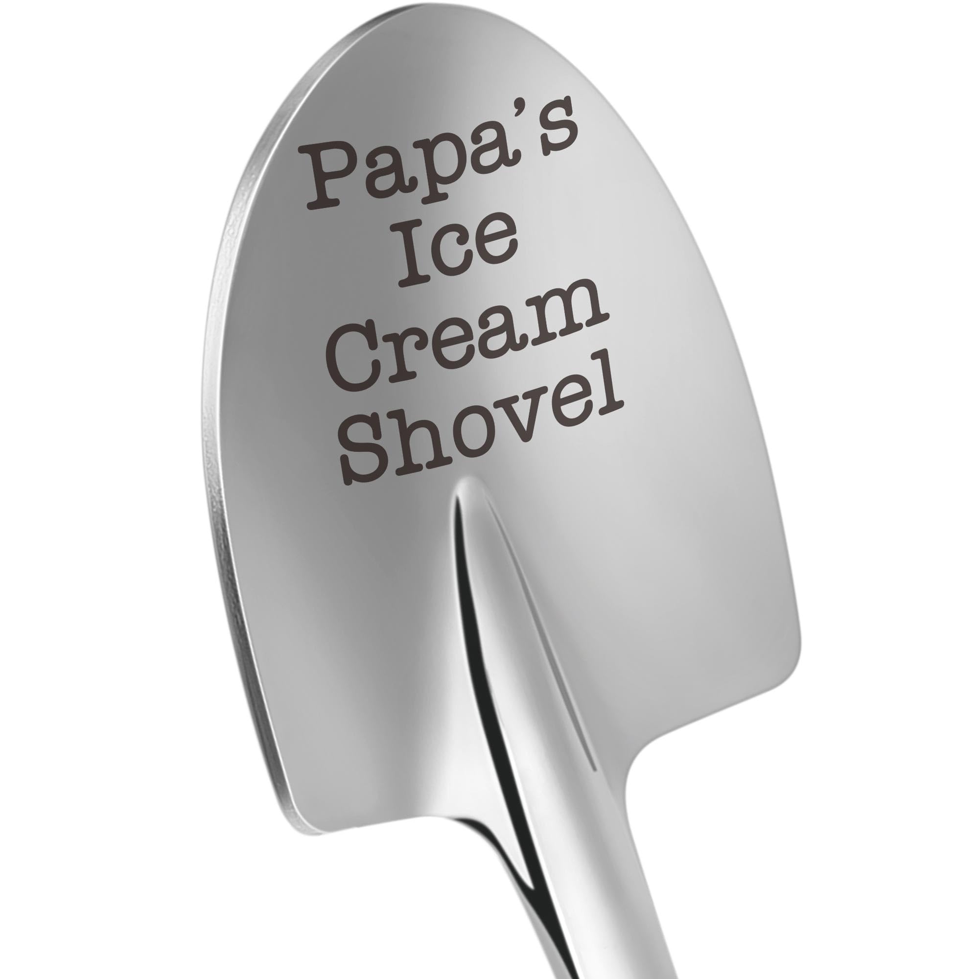 Grandpa Christmas Papa Xmas Gifts Funny Dad's Ice Cream Shovel Spoon Presents for Daddy Grandfather Pops, Dad's Birthday, Fathers Day for Dads Grandpas, from Grandkids, Grandchildren