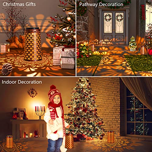 JSOT Solar Lanterns Outdoor Waterproof, 2 Pack Hanging Yard Decor Outdoor Lights for Metal Backyard Porch Patio Table Balcony Lawn Pathway Tree 2 Modes Warm/Cool White