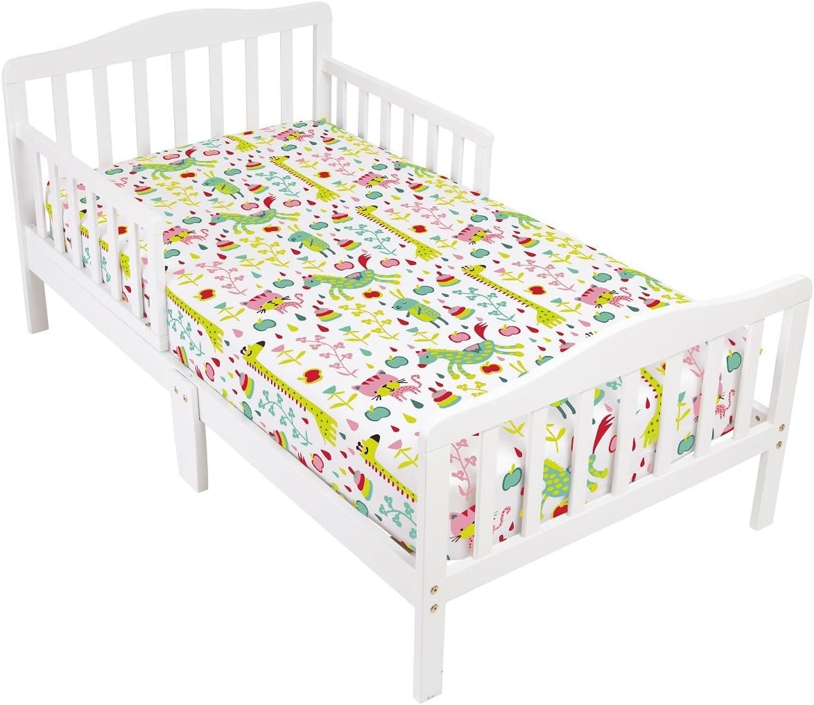 Mellanni Toddler Fitted Sheet - Iconic Collection Bedding Sheets - Soft & Cooling - Fade & Stain Resistant - 1 PC (Animal Print)