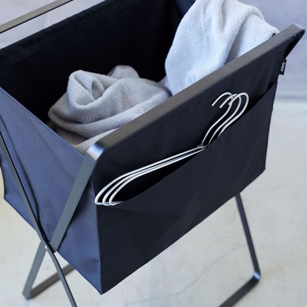 Yamazaki Home Tower Space Saving Storage Hamper - Elevated, 27.6" - Steel - 9.8 Gallons, 35 Liters