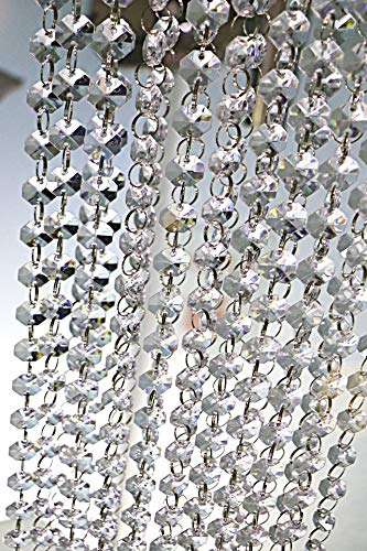 Crystal Acrylic Gems Bead Garland Strands, KinHom 16 Feet Hanging Clear 14mm Daimond Beads Chain Garlands for Manzanita Tree Centerpiece, Chandelier Bead Lamp Chain, Christmas/Wedding Party Decoration