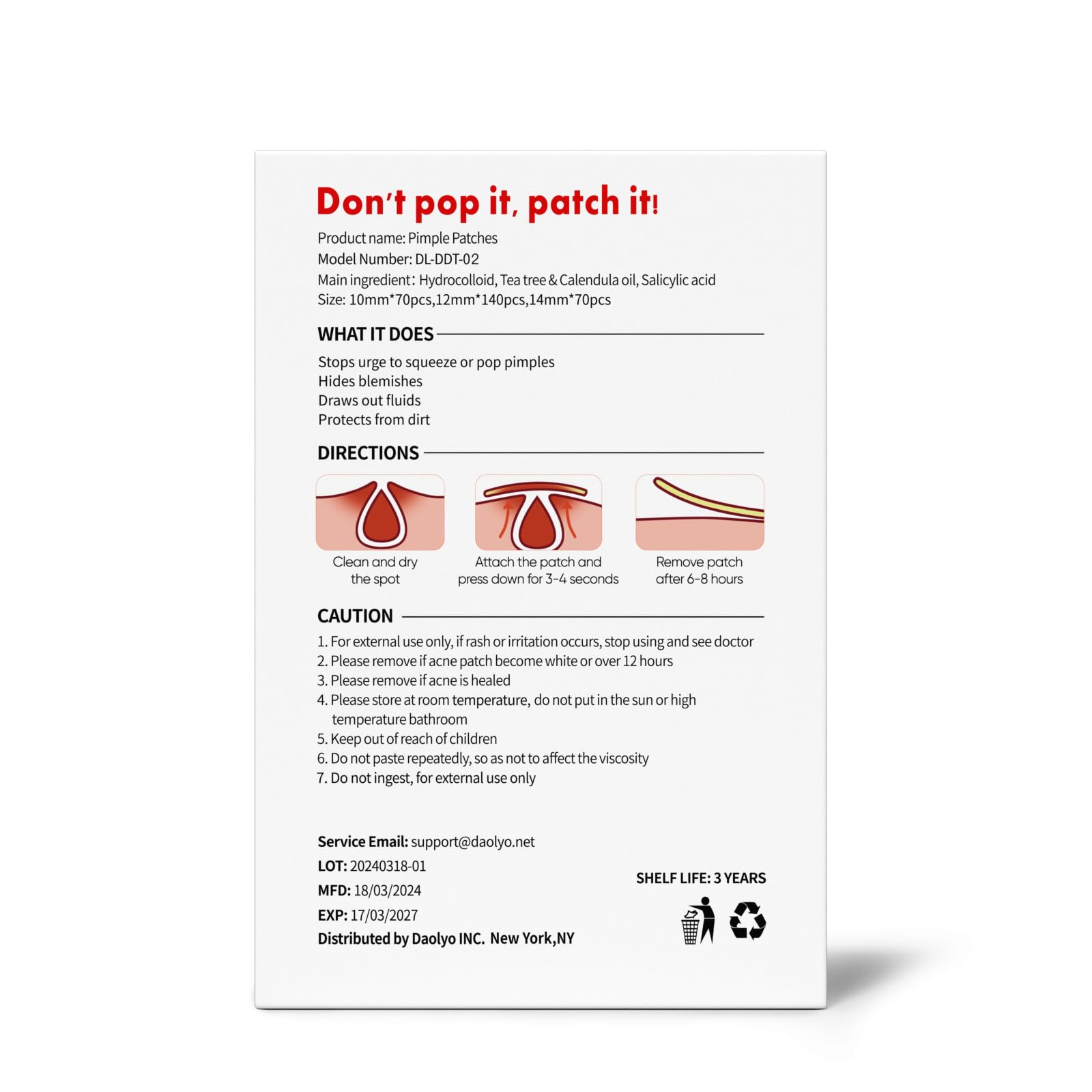 Daolyo Pimple Patches for Face, 3 Size 280 Counts Acne Patches, Cute Star Pimple Patches with Salicylic Acid, Tea Tree Oil & Calendula Oil, Colorful Hydrocolloid Patches Zit Patches Pimple Stickers