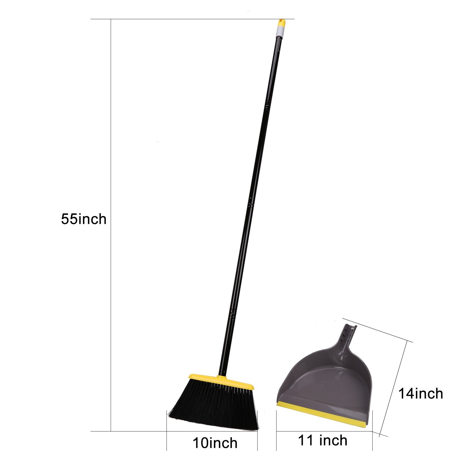 Broom and Dustpan Set,IndoorBroom with Dust pan Combo Set for Home,Angle Kitchen Broom for Floor Sweeping