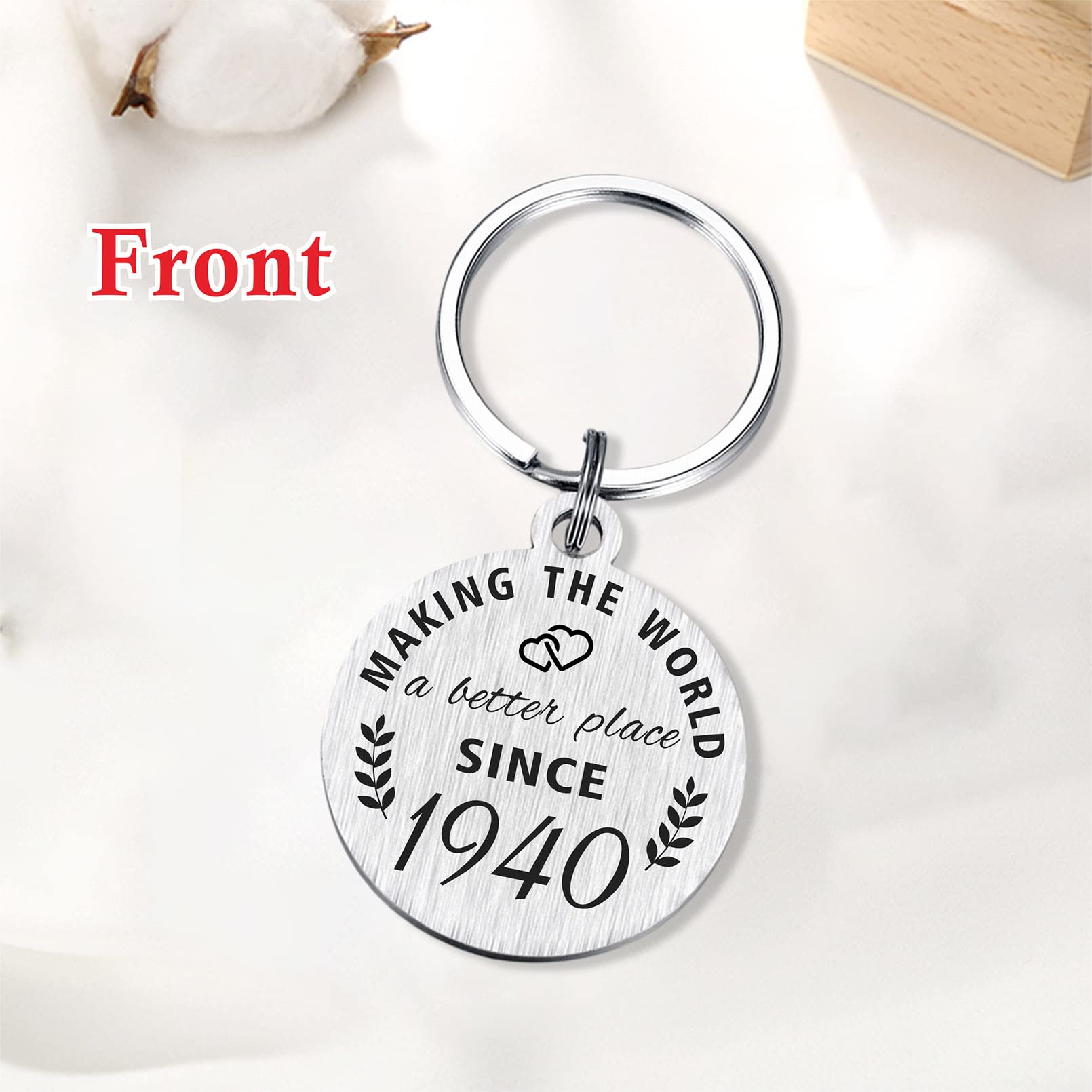 ABNTY 84th Birthday Gifts for Women Men, 84 Year Old Birthday Keychain, Born in 1940 Gifts, 1940 Birthday Decorations