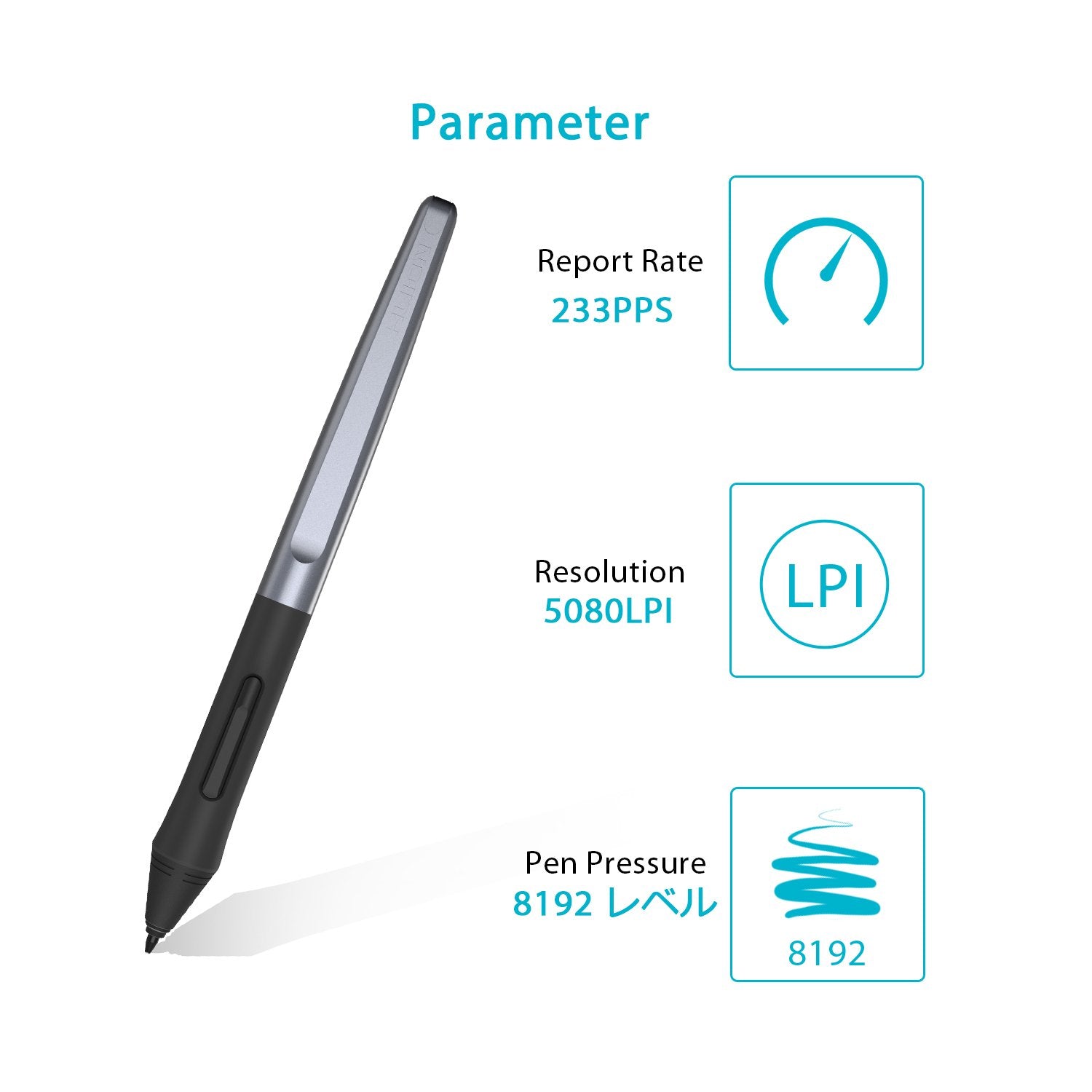 HUION PW100 Battery-Free Stylus for Huion Inspiroy H640P H950P H1060P H610Pro V2 HS610 HS64 H420X H580X H610X Graphics Tablet