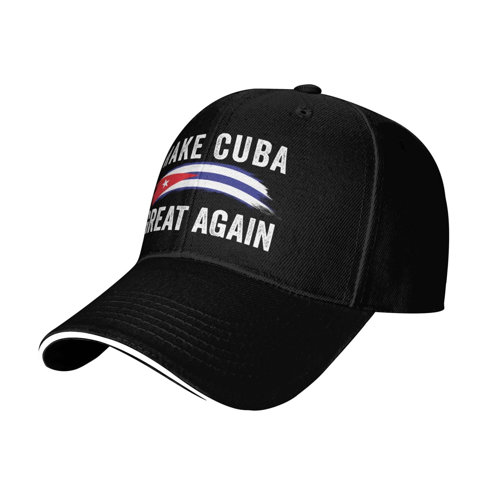 muciioa Make Cuba Great Again hat Cuban Flag Baseball Cap Black
