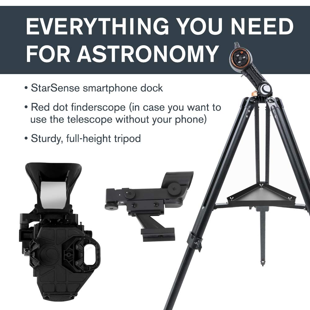 CELESTRON StarSense Explorer DX 130AZ Smartphone App-Enabled Telescope – Works with StarSense App to Help You Find Stars, Planets & More – 130mm Newtonian Reflector – iPhone/Android Compatible