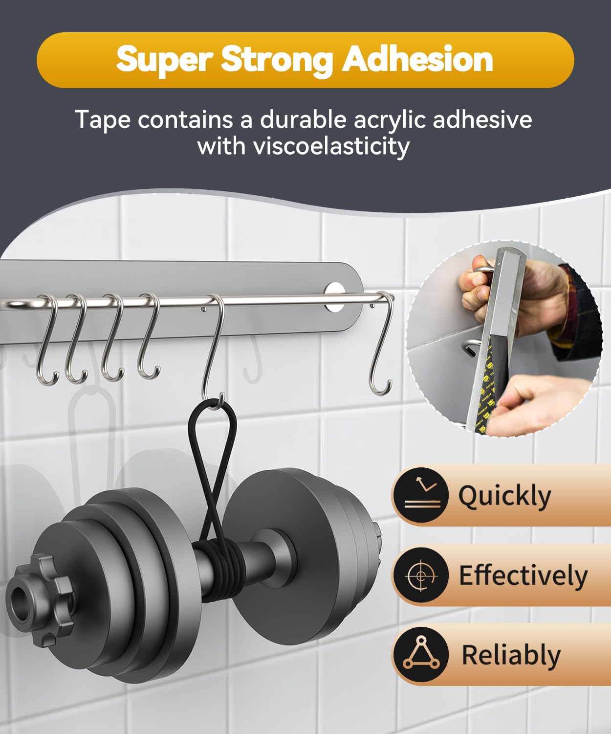 PHIXBEAR Double Sided Tape Heat Resistant Heavy Duty, Waterproof Outdoor Indoor Automotive Mounting Tape, Removable No Residue Super Strong Adhesion Foam Tape, 1" x 20FT