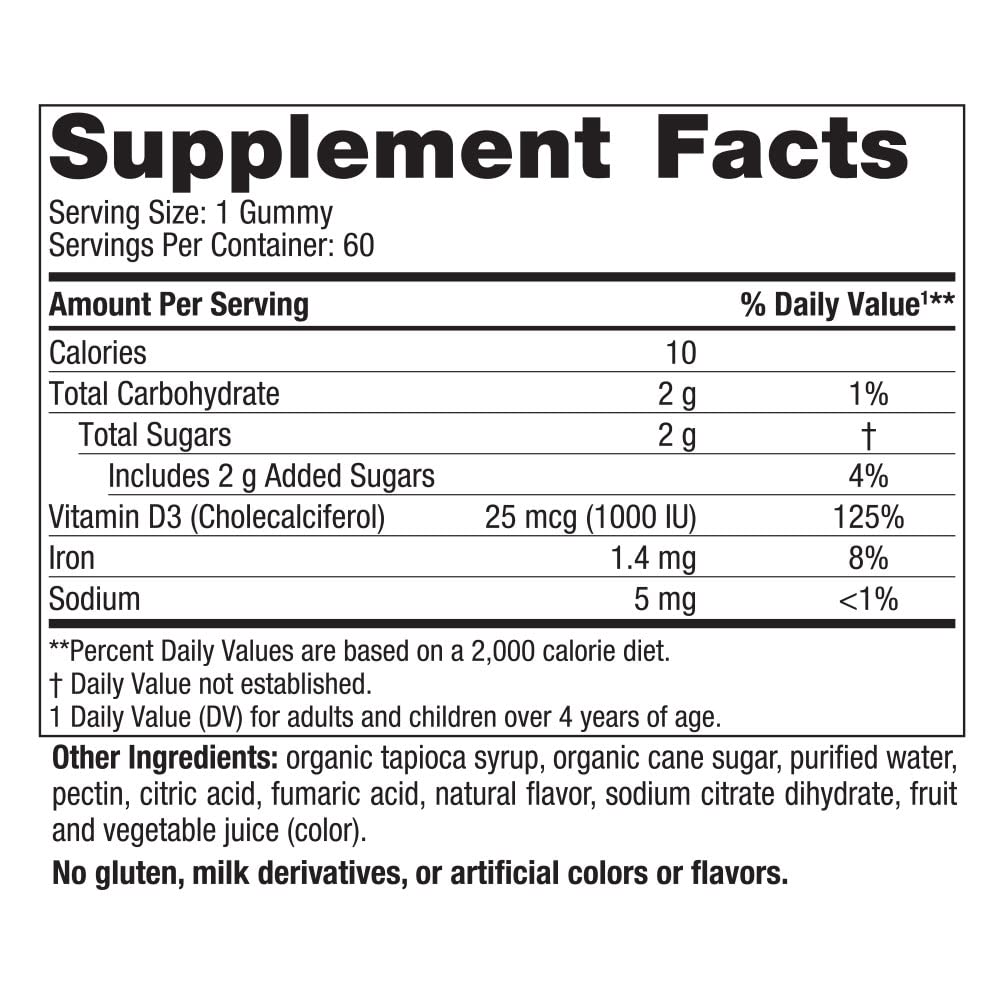 Nordic Naturals Vitamin D3 Gummies, Wild Berry - 60 Gummies - 1000 IU Vitamin D3 - Great Taste - Healthy Bones, Mood & Immune System Function - Non-GMO - 60 Servings