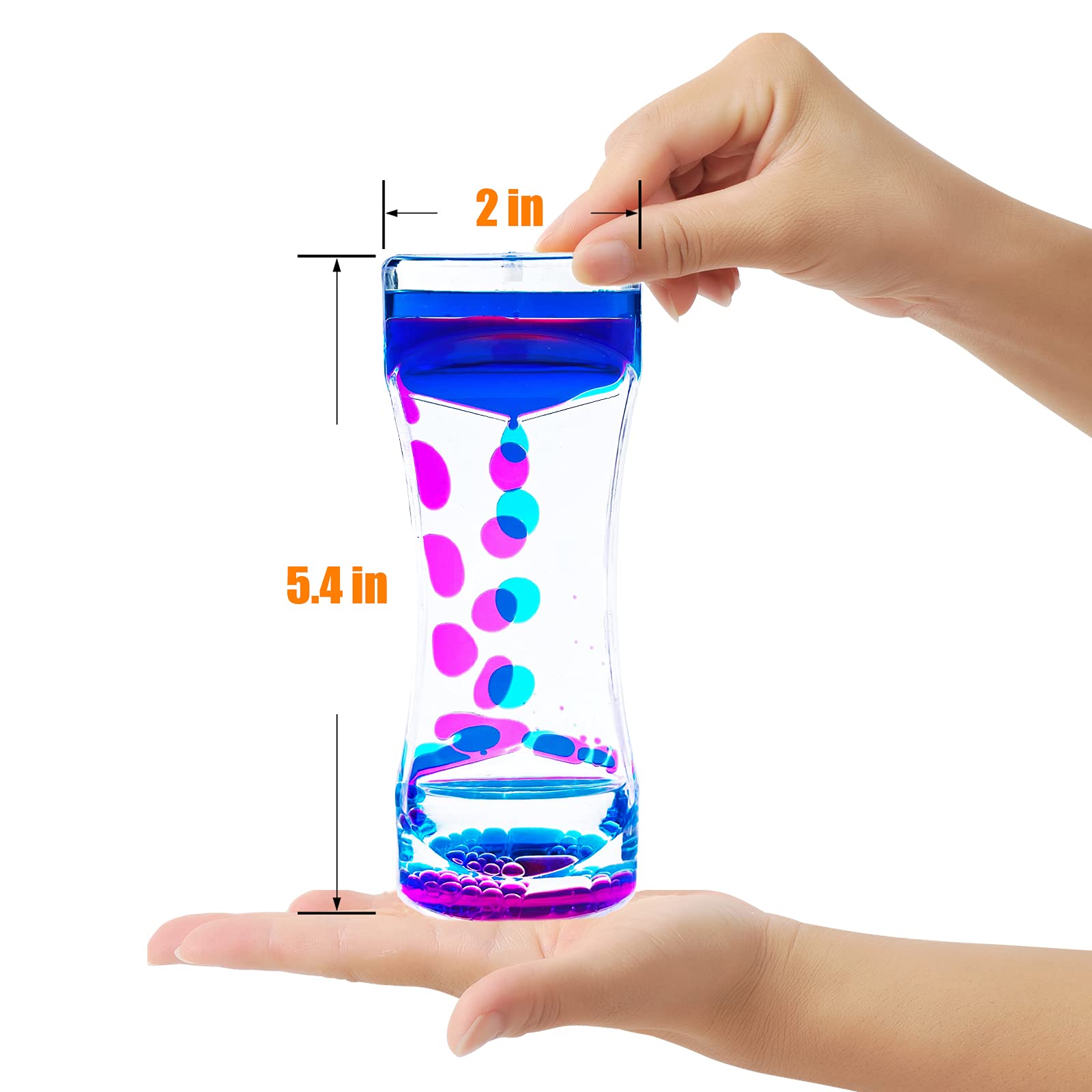 Liquid Motion Bubbler Timer for Adults 3 Pack Colorful Hourglass Timer, Sensory Fidget for Relaxation, Stress Relief and Anxiety Relief, Relaxing, Autism, Blue Green Pink
