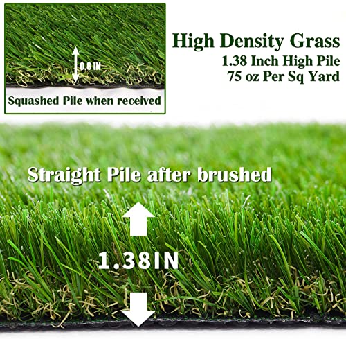 Realistic Thick Artificial Grass Turf -Indoor Outdoor Garden Lawn Landscape Synthetic Grass Mat - Thick Fake Grass Rug (Sample-1FTX1FT(1 Square FT))