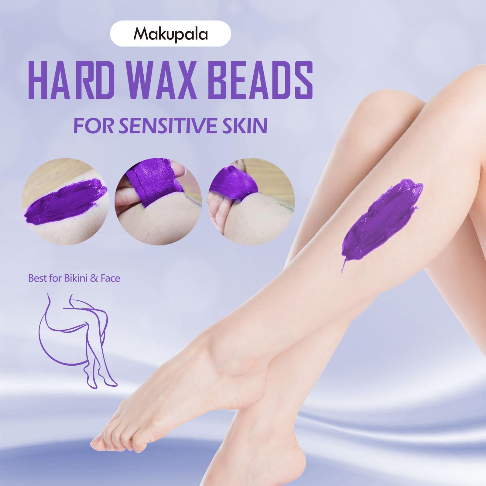 Hard Wax Beads, 16oz Scented Brazilian Waxing Bead for Sensitive Skin, Bikini, Body, Face, Coarse Hair Removal Wax Bead, Stripless Wax Bean, Women Men Beginner-Friendly Home Waxing Kit