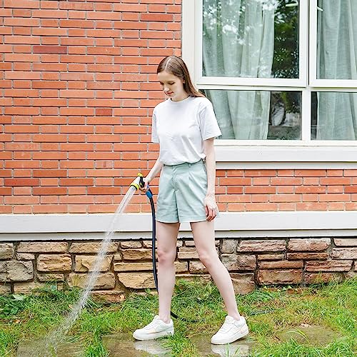 Fevone Garden Hose 3 ft x 5/8 ", Heavy Duty Water Hose with Rotatable Grip Handle, Easy to Connect, Fits Hoses/Pipes of All Replacement/Replaceable Parts, Solid Aluminum Fittings - Zero Leak