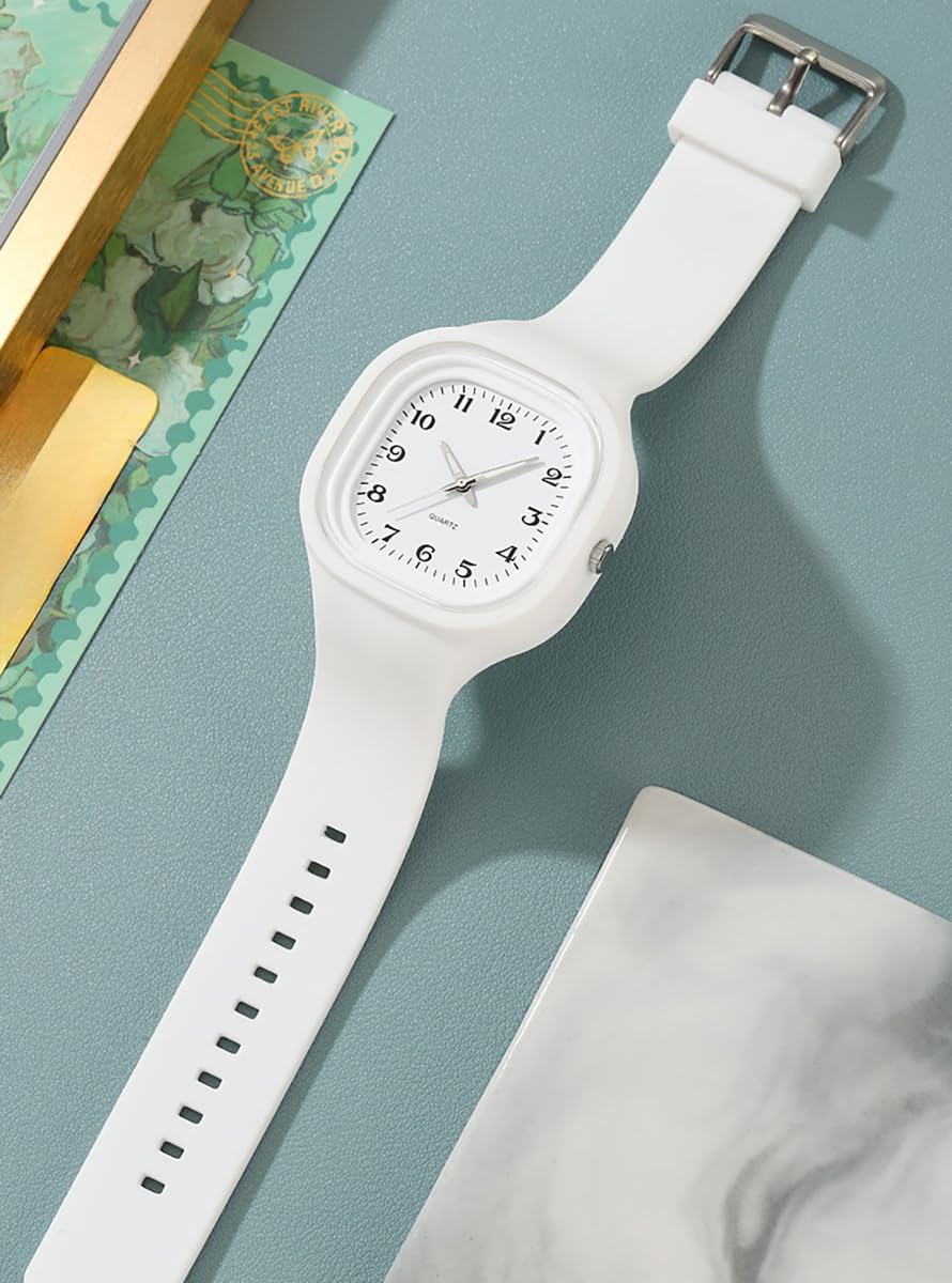 BESTKANG Unisex Quartz Watch Easy - to - Read Dial Casual Fashion Wristwatch for Men and Women (White)