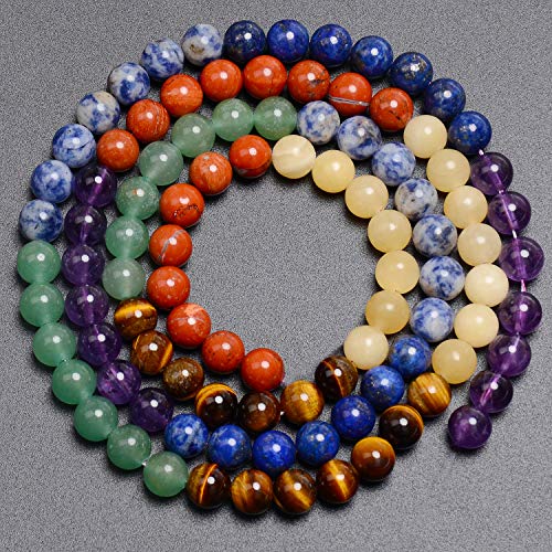 LPBeads 80Pcs Polished 10mm Round Natural Green Jade Gemstone Loose Beads with Stretch Cord for Jewelry Making Bracelets
