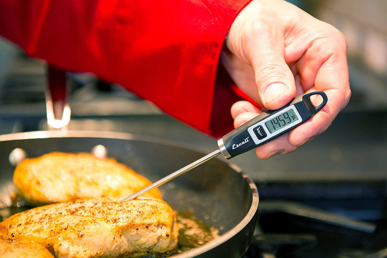 Escali DH1 Gourmet Digital Meat Thermometer with Extra Long Probe, NSF Certified, Black