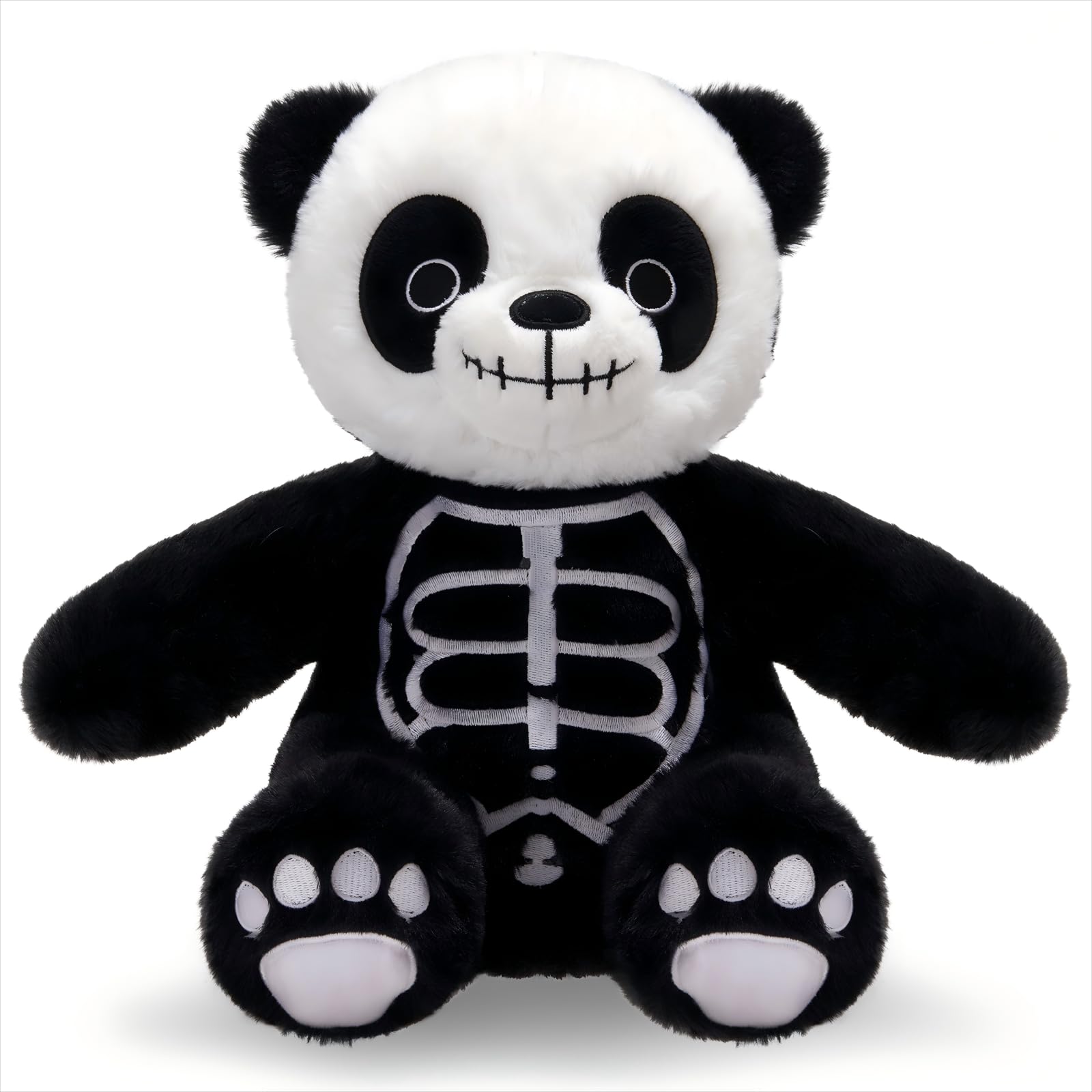 Houwsbaby 12" Skeleton Panda Spooky Stuffed Animal Big Panda Bear Plush Doll for Halloween, Easter, Christmas, or Birthday Gifts, Scary Cute Design