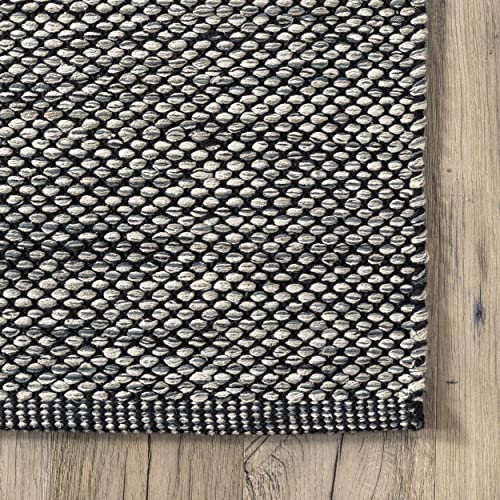 nuLOOM Alessi Solid Farmhouse Cotton Accent Rug, 2x3, Grey