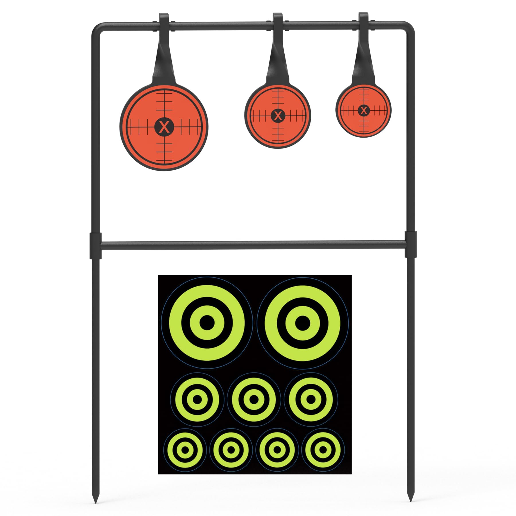 KNINE OUTDOORS Spinner Metal Targets for Shooting, 3/8'' Thick Auto-Reset Steel, Heavy Duty for .44 Magnum Centerfire Handguns, Outdoor Range Practice