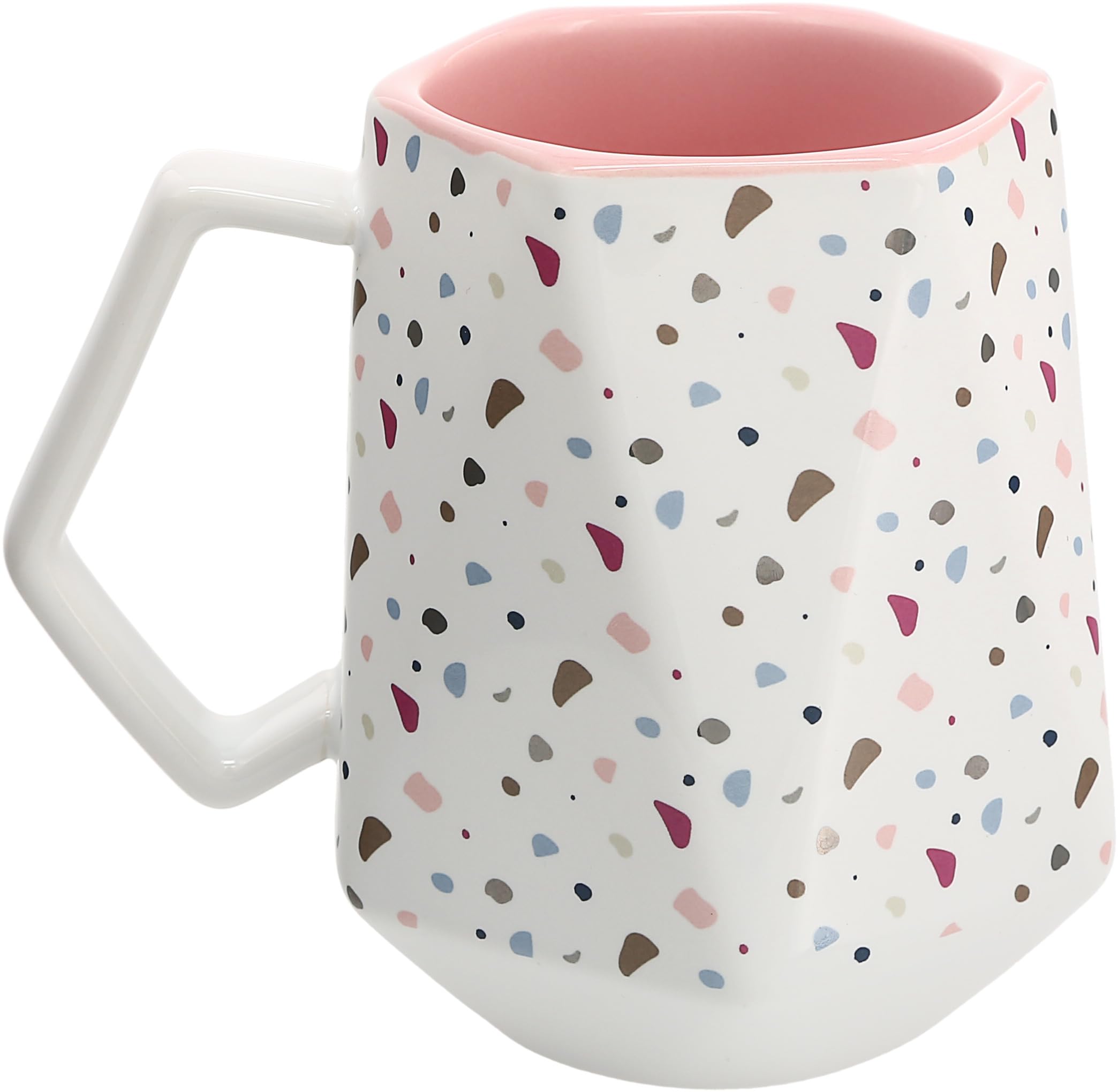 Pavilion - Hello 60-17 ounce Geometric Cup, Confetti Cup, Birthday Mug, Birthday Cup, Birthday Cups for Women, 1 Count, White