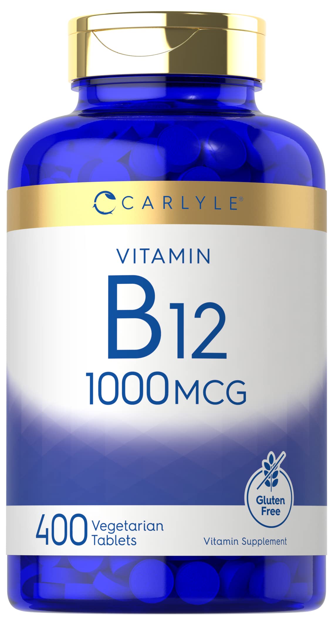 Carlyle Vitamin B12 1000mcg | 400 Tablets | Vegetarian, Non-GMO, Gluten Free Supplement