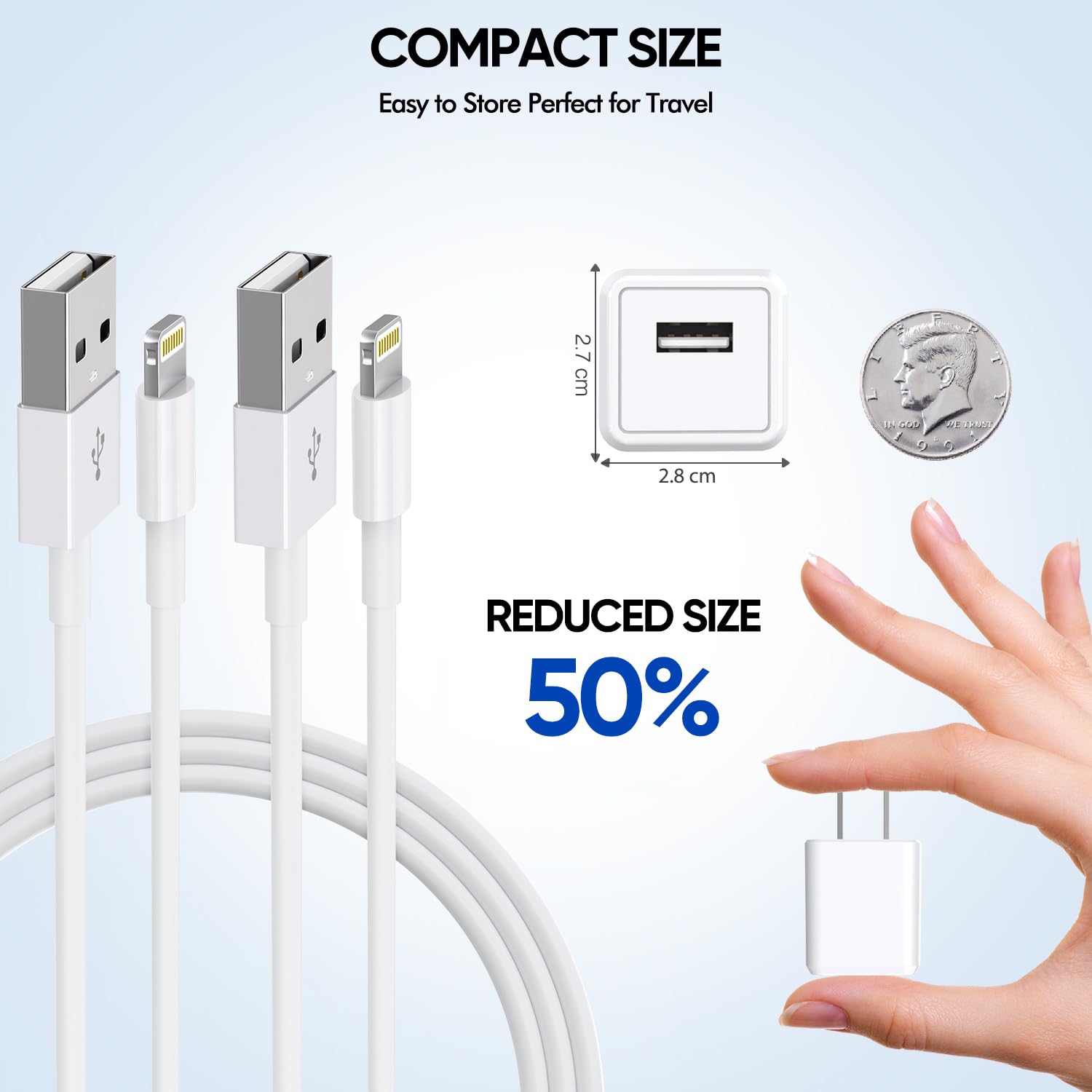 iPhone Charger [Apple MFi Certified] Apple Charger Cord 2Pcak 6FT Lightning Cable Fast Charging with Wall Charger Block Travel Plug Brick Adapter for iPhone 14/13/12/11/XS/XR/SE/7/8/8 Plus/AirPods