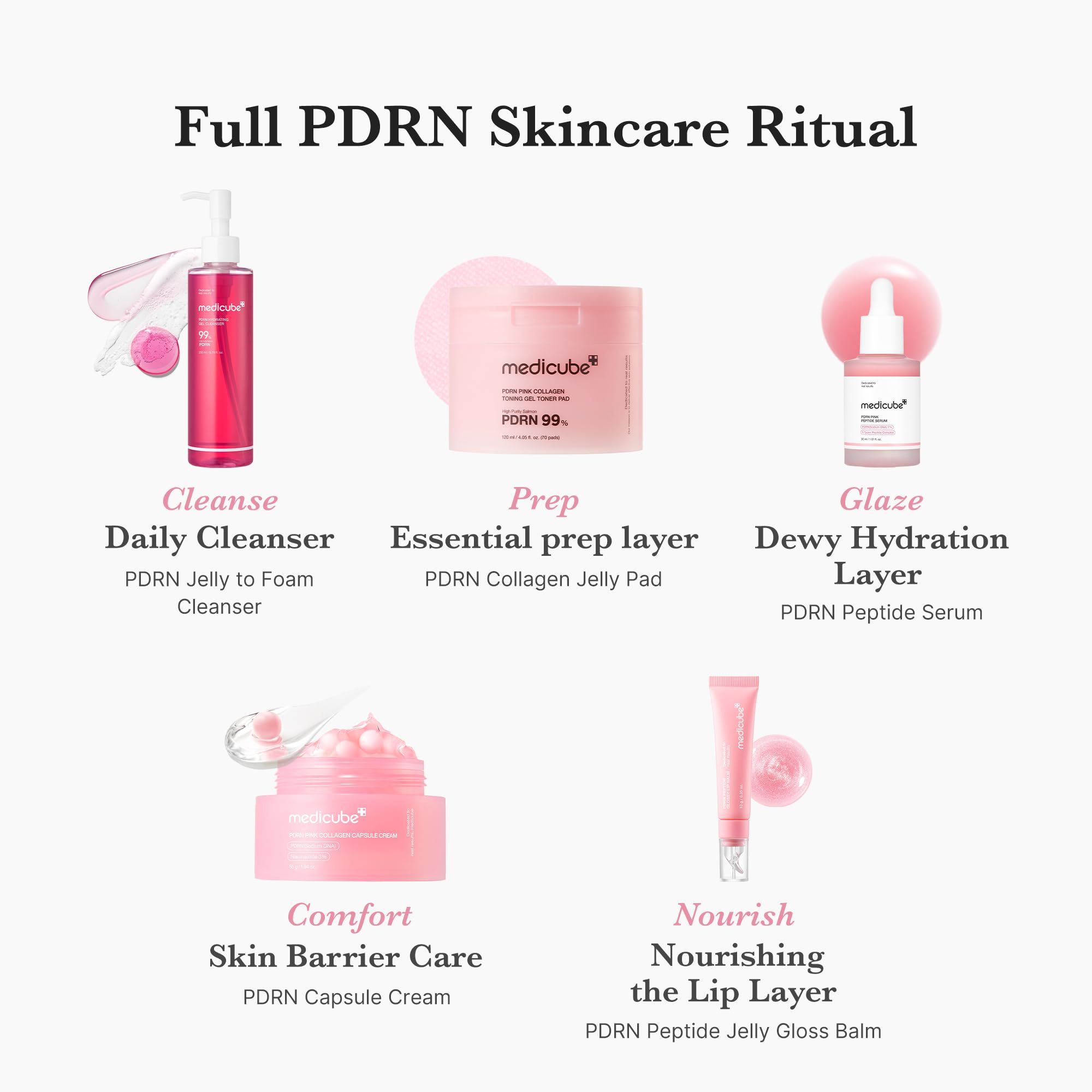 medicube PDRN Peptide Jelly Gloss Balm | Moisturizing Lip Gloss with Pink Peptide, Hyaluronic Acid, Ceramide & Shea Butter | Clear Gloss with Silver Pearl for a Plump, Glossy Lips | 10g