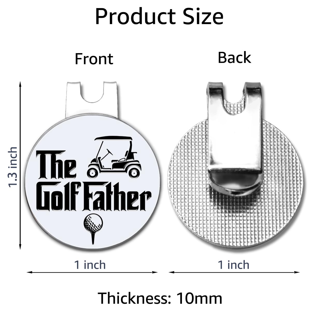 Hafhue The Golf Father Golf Ball Marker with Magnetic Hat Clip, Funny Golf Accessories and Golf Gifts for Men Dad Grandpa, Birthday for Golf Fan Golfer Golf Lovers