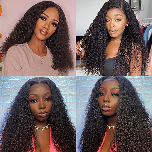 Water Wave Bundles Human Hair 12A Brazilian Virgin Hair Wet and Wavy Curly 3 Bundles 18 20 22 Inches 100% Unprocessed Deep Curly Bundles Human Hair for Women Natural Black Color Hair Extension