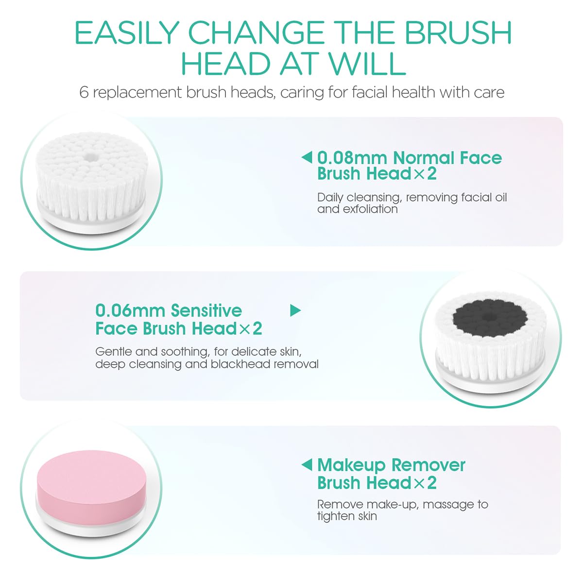 VOYOR Facial Cleansing Brush Electric for Deep Skin Cleansing Face Scrubber Rechargeable for Exfoliating and Removing Blackhead Spin Face Brush for Massaging, Remove Makeup Facial Brush FB101