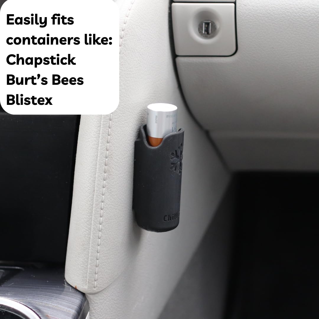 Generic Chill Chap - Insulated Lip Balm Mount - Premium interior car accessory - Keep Your Chapstick Handy and upright! - Great low-cost gift, Black