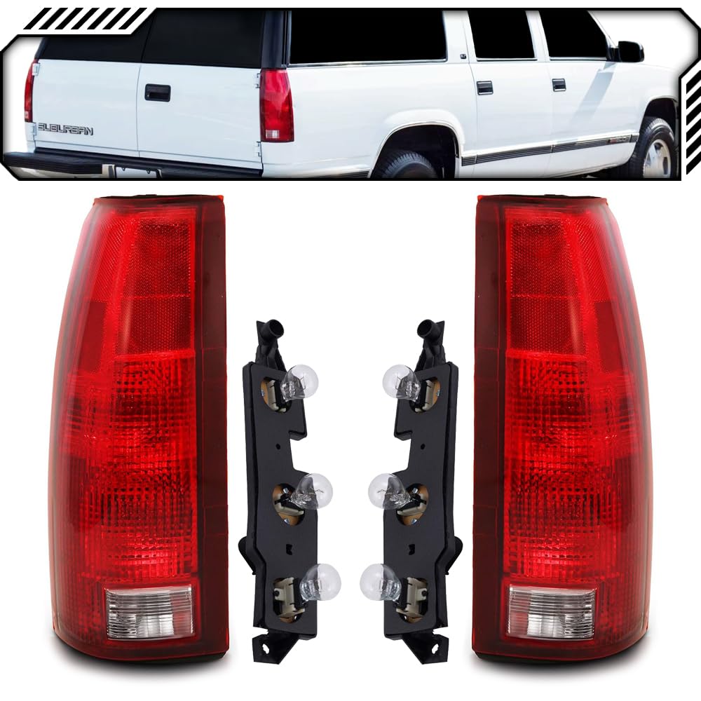 EPIC LIGHTING AMOE B Fitment Halogen Tail Lights Housing Unit fits CHEVROLET GMC 88-00 C/K TRUCK 92-99 SUBURBAN 95-00 TAHOE 92-00 YUKON 92-94 BLAZER [ GM2801104 GM2800104 5977868 5977867 ] Pair