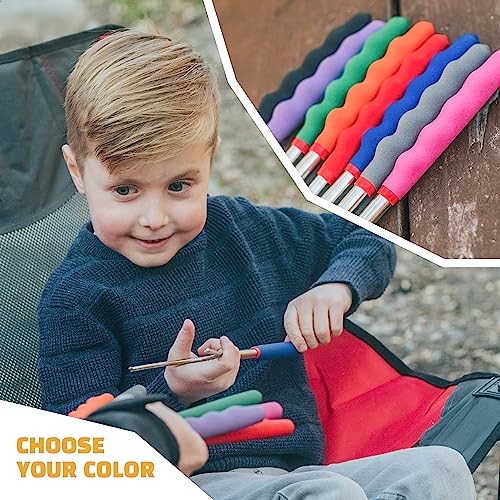 MalloMe Smores Sticks for Fire Pit Extra Long - Marshmallow Roasting Sticks Smores Kit -Smore Skewers Hot Dog Fork Campfire Cooking Equipment, Camping Essentials, Outdoor Campfire Accessories 45"4Pack