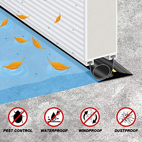 Jin&Bao Universal Garage Door Threshold Seal Strip 10FT Kit, Bottom Waterproof Rubber Weather Stripping Replacement