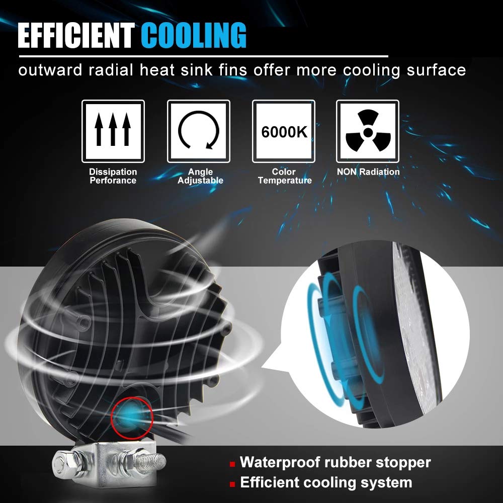 20PCS 42W LED Work Lights for Truck, Led Light Pods, 4.5Inch Spot Flood Round Lights Off-Road Led Light Fit for Trucks Off-Road Vehicle ATV SUV UTV 4WD Boat Tractor