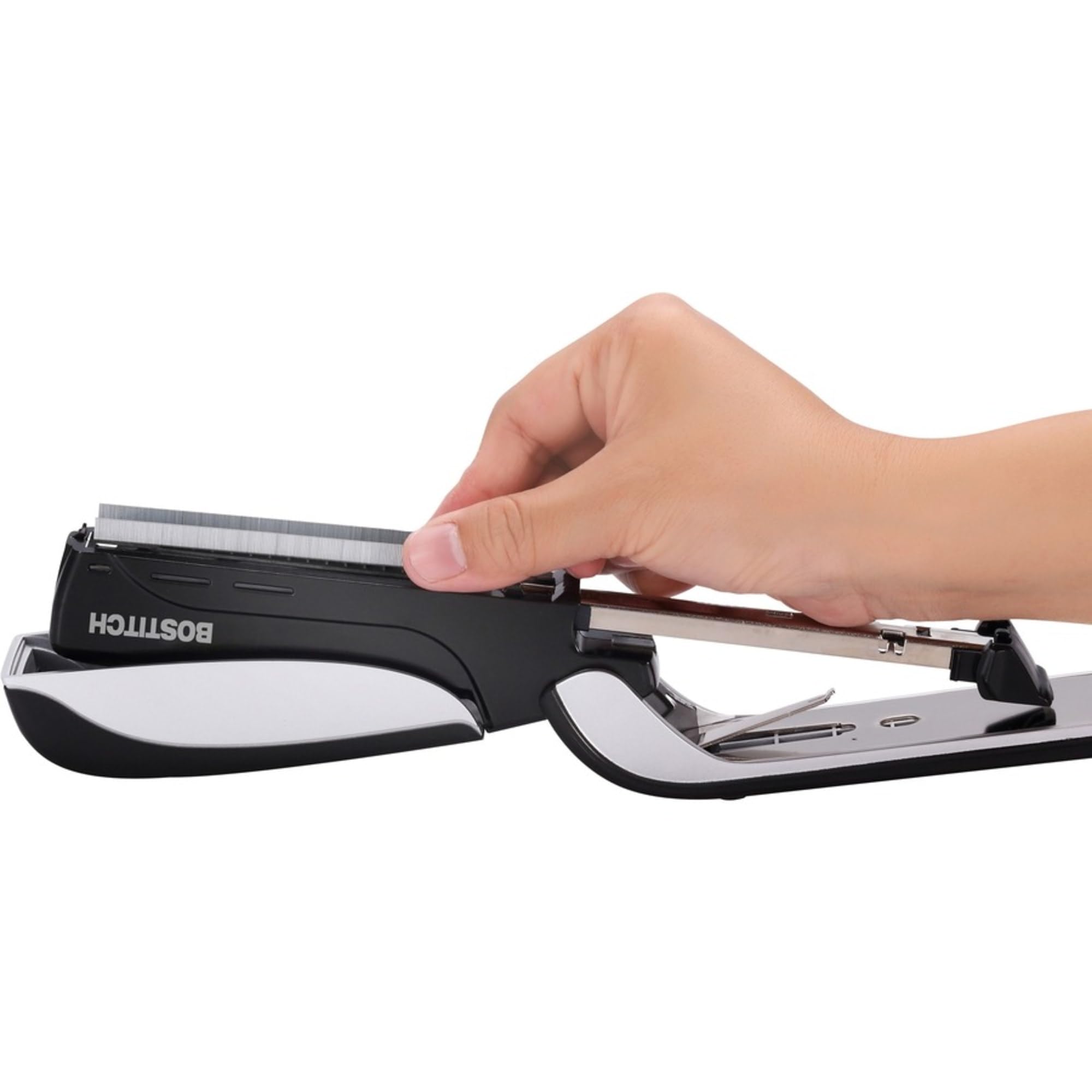 Bostitch Office Premium Spring-Powered Desktop Stapler- One Finger, No Effort - Black/Gray (1140)