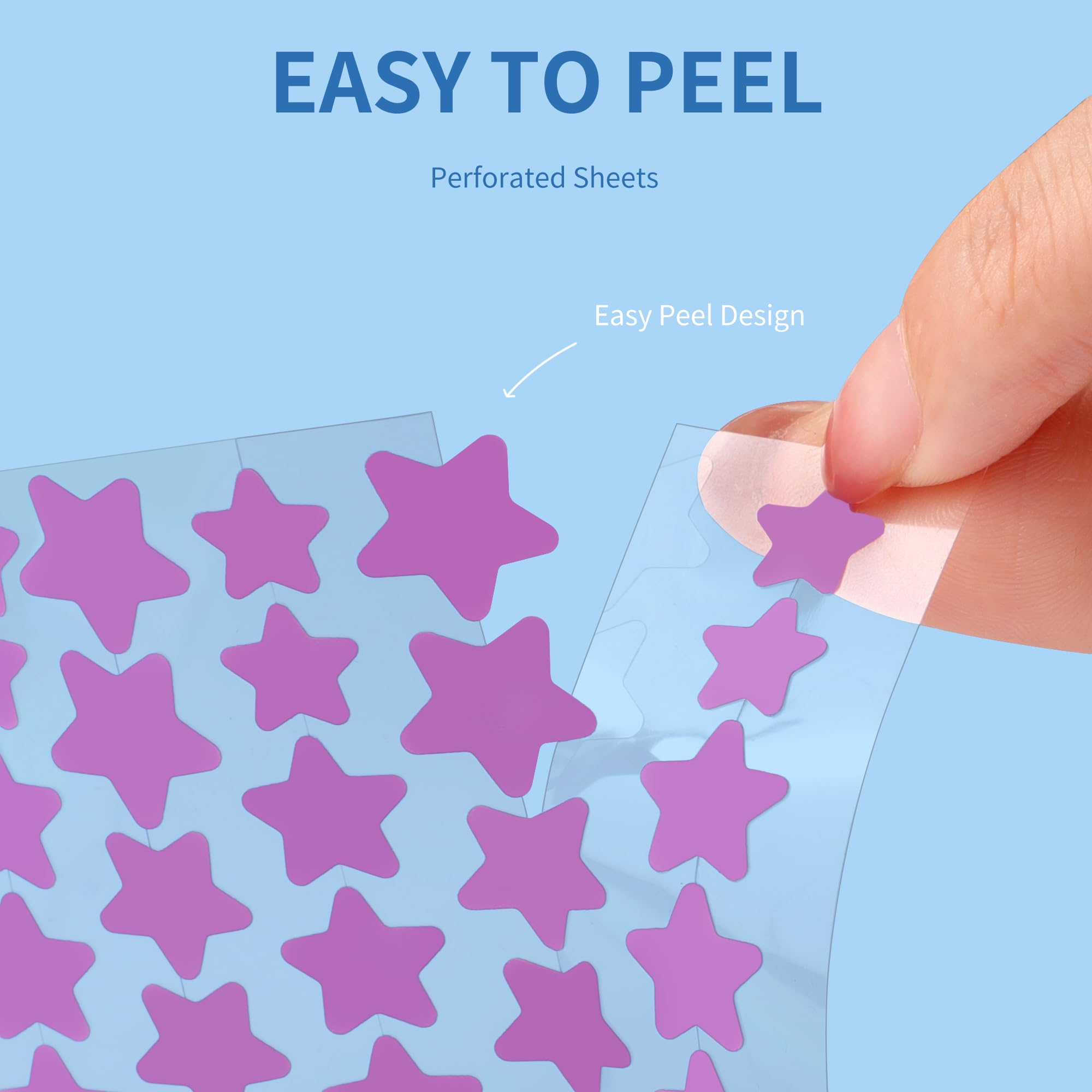 Daolyo Pimple Patches for Face, 3 Size 280 Counts Acne Patches, Cute Star Pimple Patches with Salicylic Acid, Tea Tree Oil & Calendula Oil, Colorful Hydrocolloid Patches Zit Patches Pimple Stickers