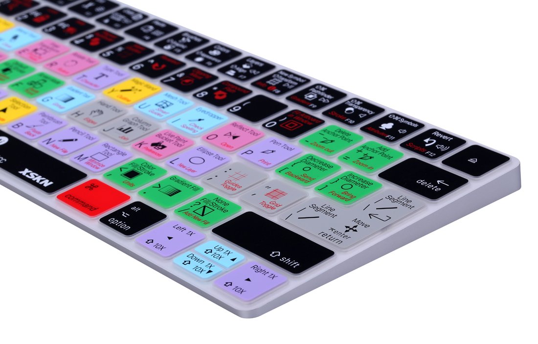 XSKN Adobe Illustrator CC AI Shortcut Silicone Cover Skin for Apple Magic Keyboard US EU Layout Both (MLA22LL/A) (MLA22B/A)