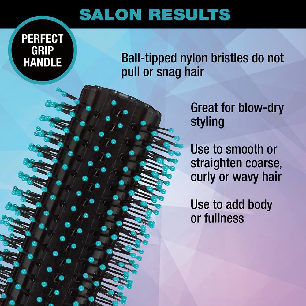 Conair Salon Results Round Brush - Blow Dryer Brush - Blow Drying brush - Hairbrush for Blow Out - Nylon bristles