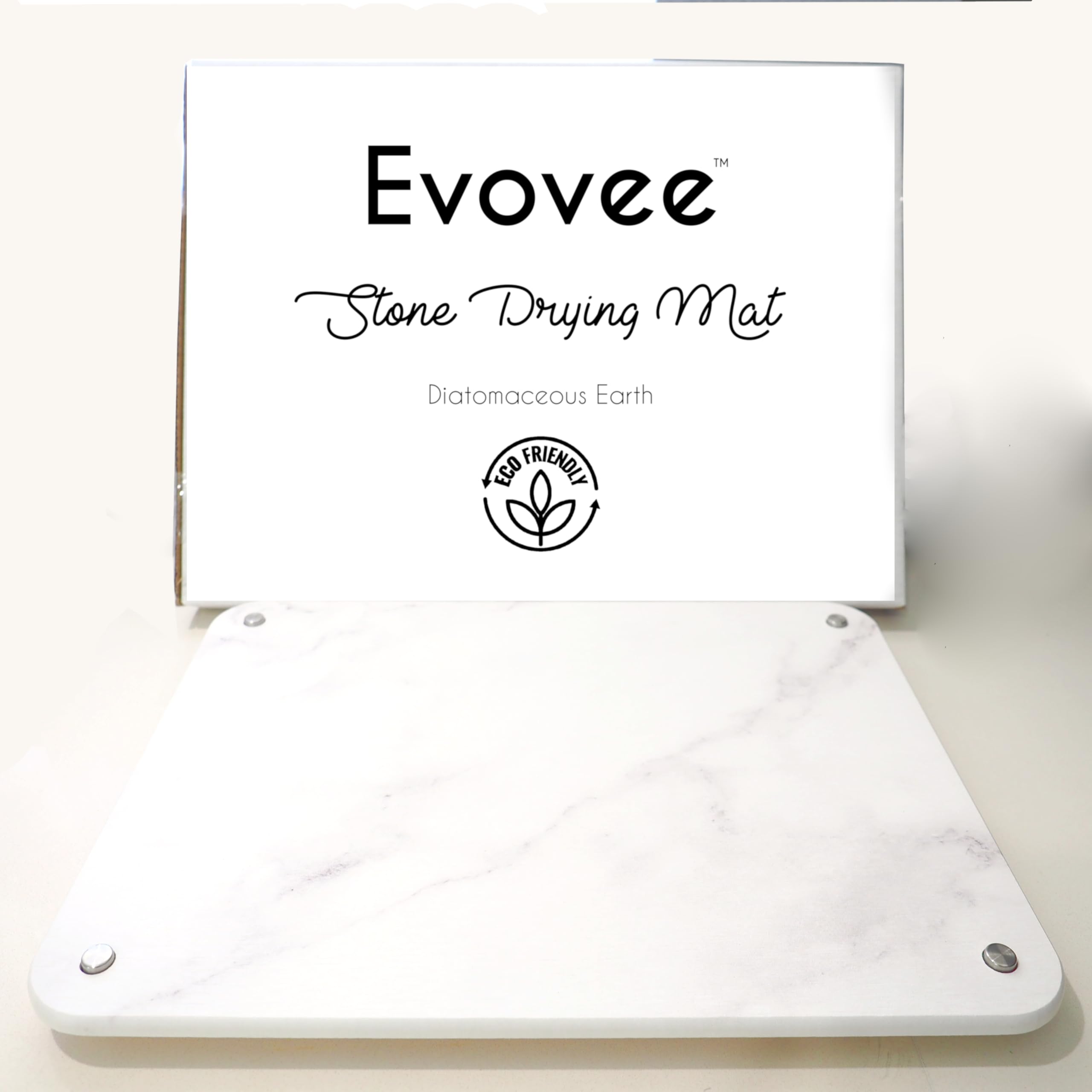 Evovee Diatomaceous Earth Stone Drying Mat Kitchen Sink Fast Drying Dish Rack for Kitchen Counter Dishes Diatomite Quick Dry Marble Absorbent Heat Resistant Non Slip