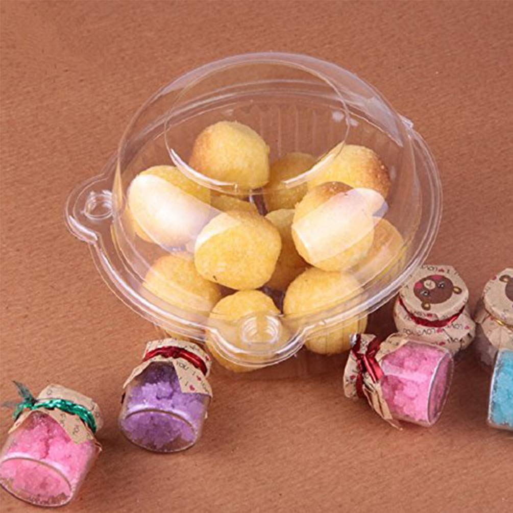 BlueSnail 50 pieces Plastic Single Individual Cupcake Muffin Dome Holders Cases Boxes Cups Pods