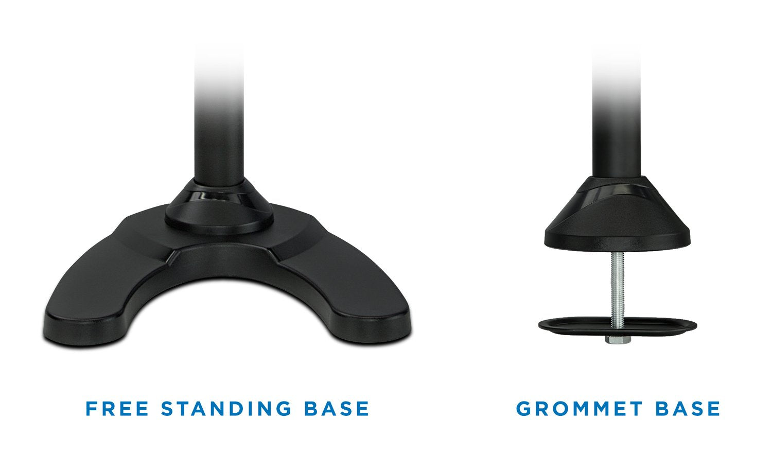 Mount-It! Free Standing Dual Monitor Stand | Double Arm Desk Mount Fits Two x 21 24 27 Inch Computer Screens | 2 Heavy Duty Full Motion Adjustable Arms | VESA 75 100 Compatible | Grommet Base Included
