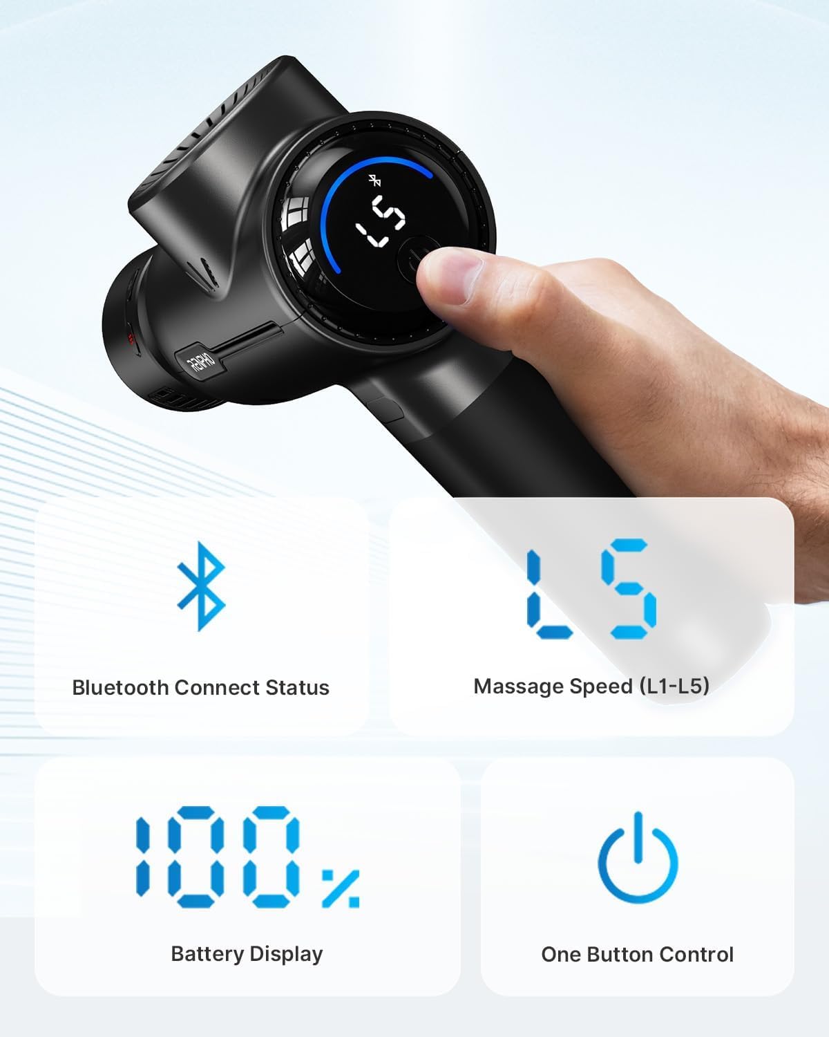 RENPHO Massage Gun with Heat and Cold, FSA HSA Eligible Percussion Muscle Deep Tissue Massager Portable with Bluetooth, Carry Case, Active+ Thermacool