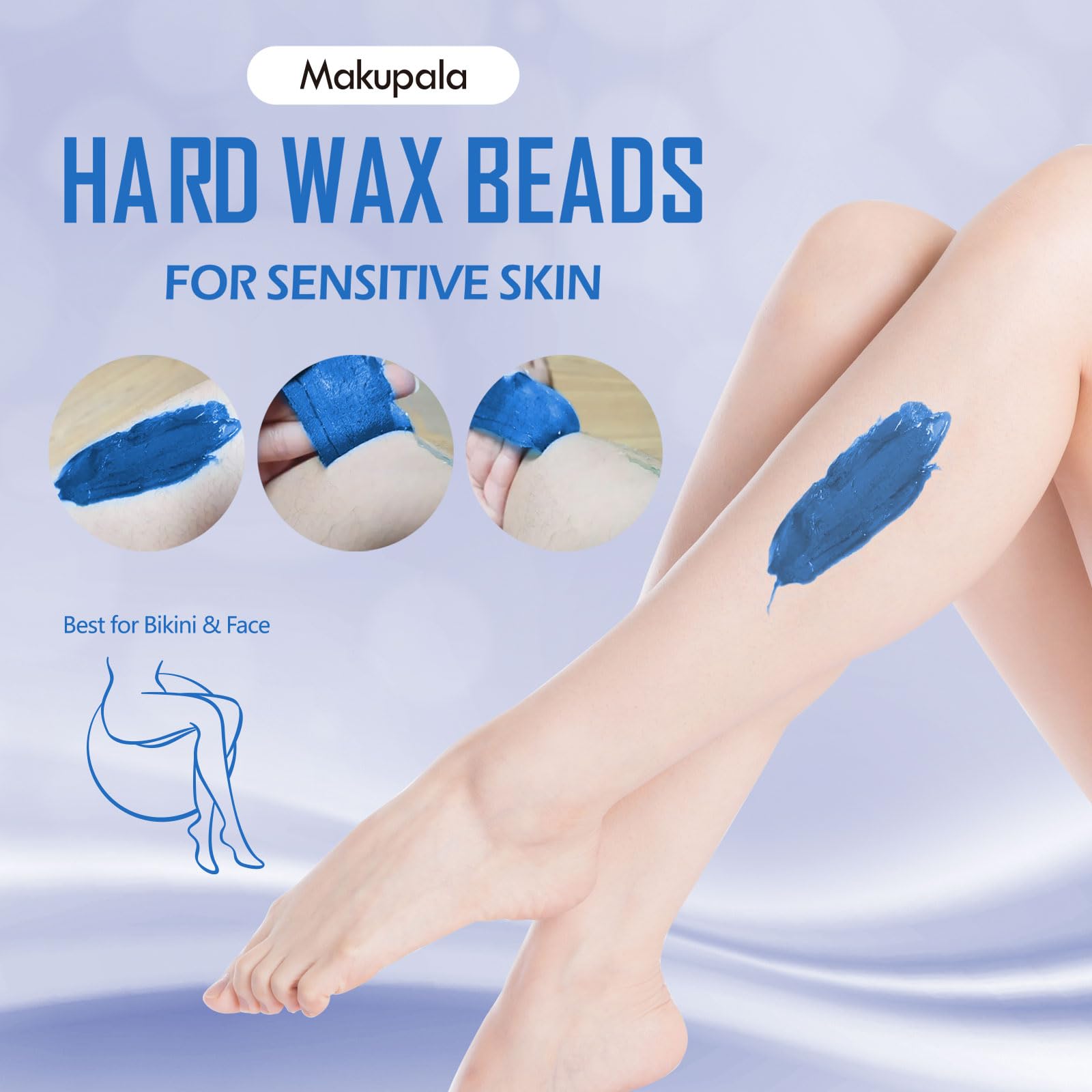3lb Hard Wax Beads, Professional Coarse Hair Removal Wax Bead Bulk, Scented Brazilian Waxing Bead for Bikini, Body, Face, Sensitive Skin Stripless Wax Bean, Salon Home Waxing Refill Supply
