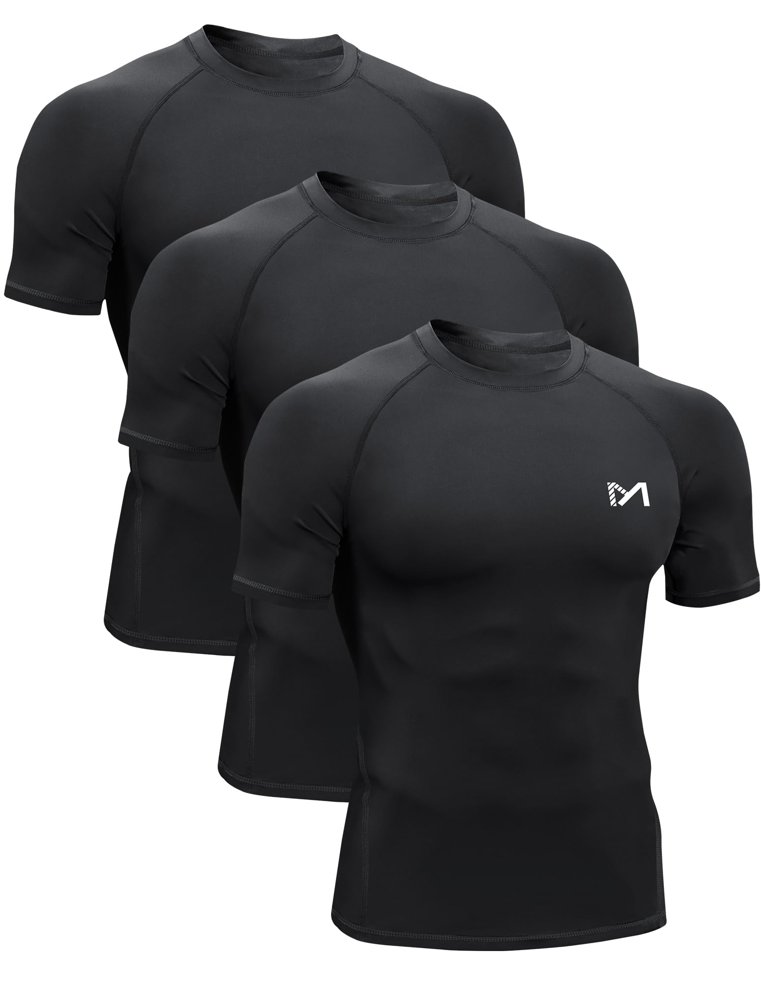 Men’s Compression Shirts Short Sleeve Workout Shirt, Quick Dry Top Baselayer Athletic Shapewear Undershirts for Men