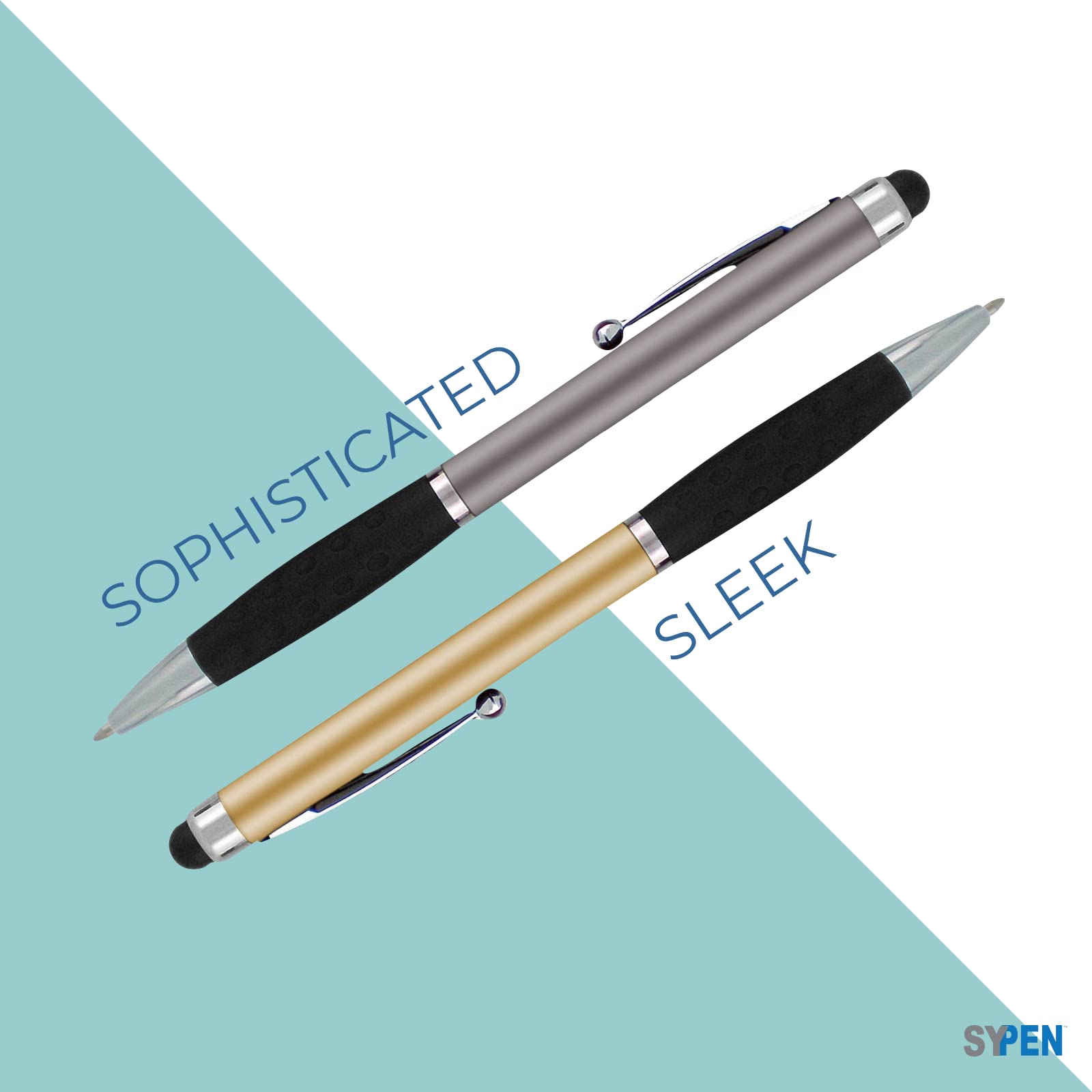 Personalized Stylus Pens With your Custom Logo or Text-300 Pack Bulk-for Businesses, Parties, and Events, 2 in 1 Ballpoint Pen & Stylus for Touchscreen Devices, Black Barrel, Black Ink