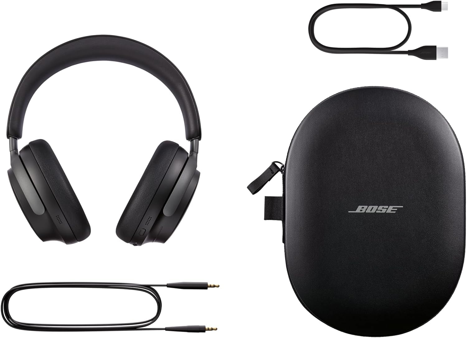 Bose QuietComfort Ultra Bluetooth Headphones, Wireless Headphones with Spatial Audio, Over Ear Noise Cancelling Headphones with Mic, Up To 24 Hours of Battery Life, Black