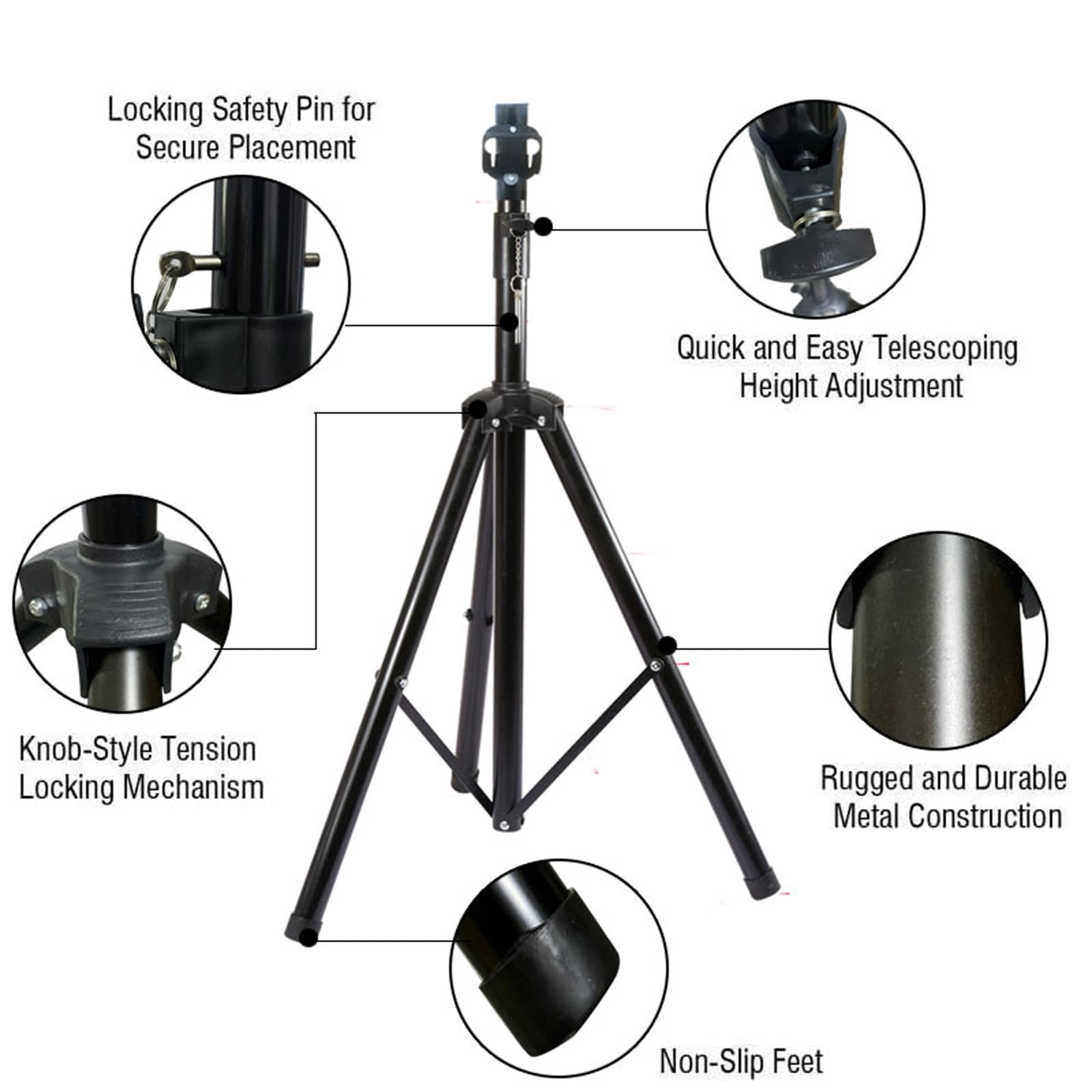 Hologram Fan Stand with Multi-Function Base, Height 39.4 to 69 Inch, 150 Pounds Load-Bearing for A Variety of Hologram Fans