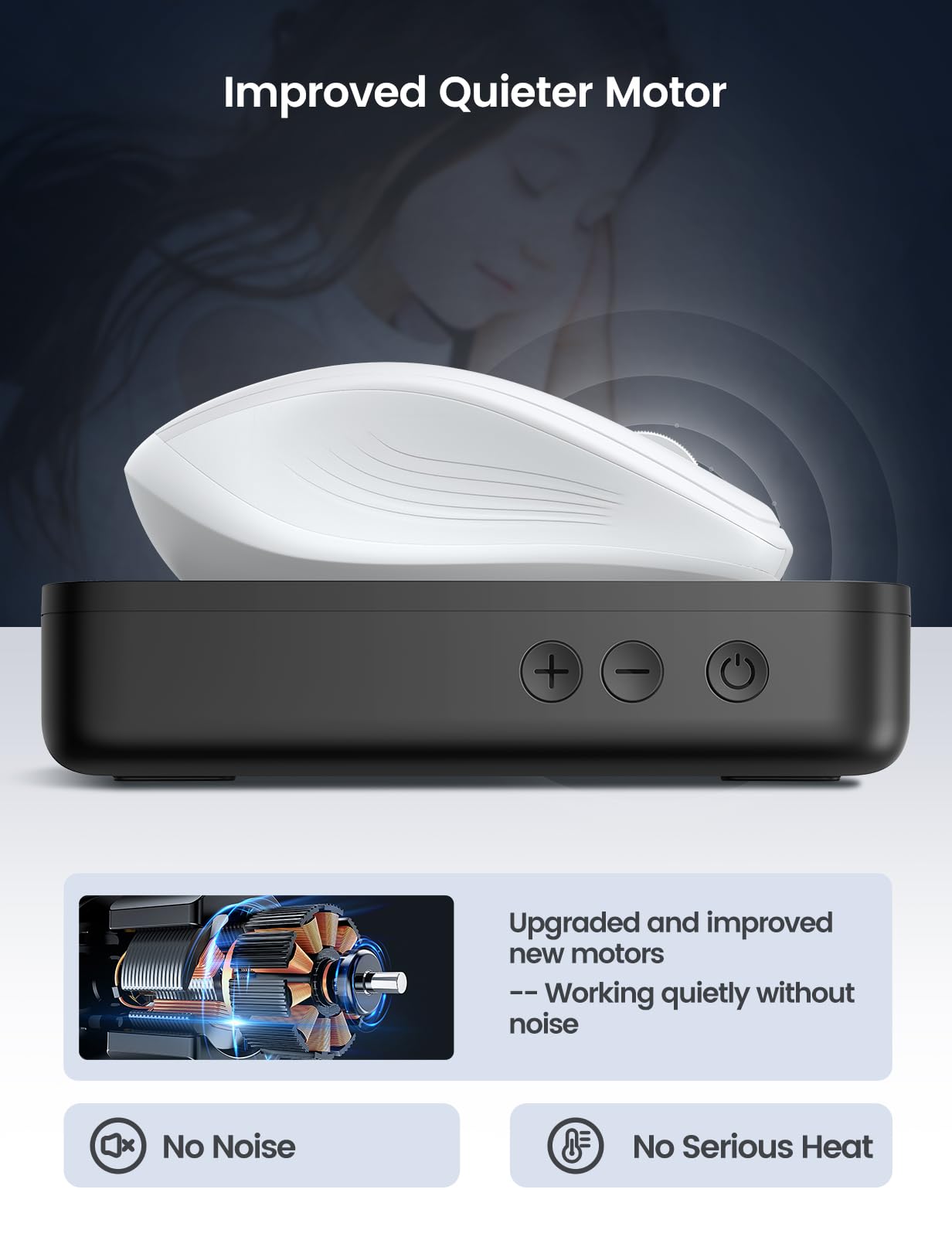 Meatanty Random Mouse Mover, 100% Undetectable Jiggler Moving Device, Mechanical Mouse Shaker with Adjustable Interval Timer, No Need to Align Mouse Sensor, Quiet Vibration Pad Keep Work Life Balance